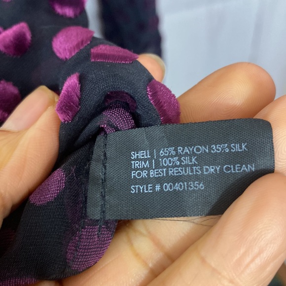 258. Club Monaco silk sheer long sleeve blouse - Picture 3 of 9